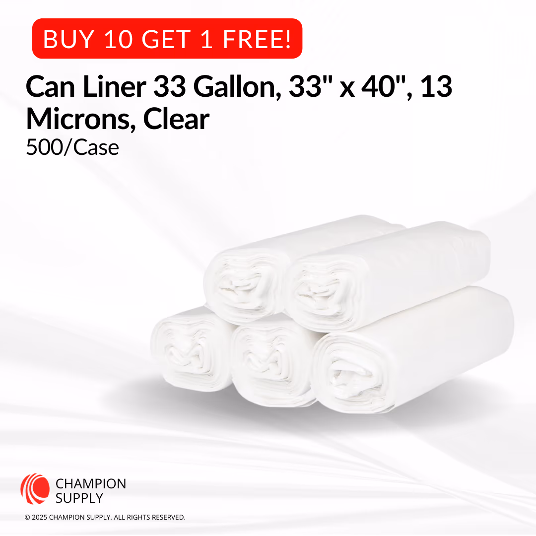 Can Liner 33 Gallon, 33" x 40", 13 Microns, Case of 500